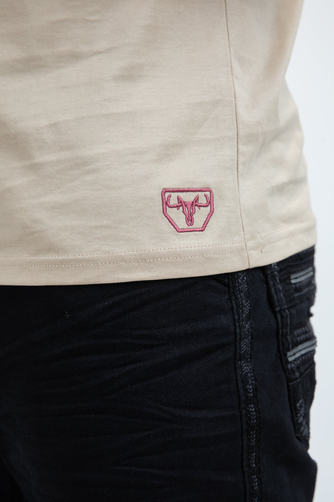 Mens Modern Fit Stretch Cotton Beige Polo