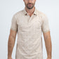 Mens Modern Fit Stretch Cotton Beige Polo