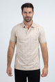 Mens Modern Fit Stretch Cotton Beige Polo
