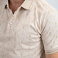 Mens Modern Fit Stretch Cotton Beige Polo