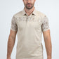 Mens Modern Fit Stretch Cotton Beige Polo