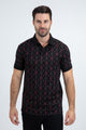 Mens Modern Fit Stretch Cotton Black Polo