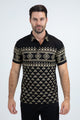 Mens Modern Fit Stretch Cotton Black Polo