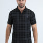 Mens Modern Fit Stretch Cotton Black Polo