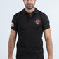 Mens Modern Fit Stretch Cotton Black Polo