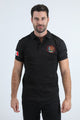 Mens Modern Fit Stretch Cotton Black Polo