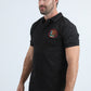Mens Modern Fit Stretch Cotton Black Polo