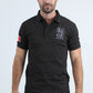 Mens Modern Fit Stretch Cotton Black Polo