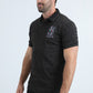 Mens Modern Fit Stretch Cotton Black Polo