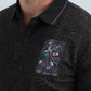 Mens Modern Fit Stretch Cotton Black Polo