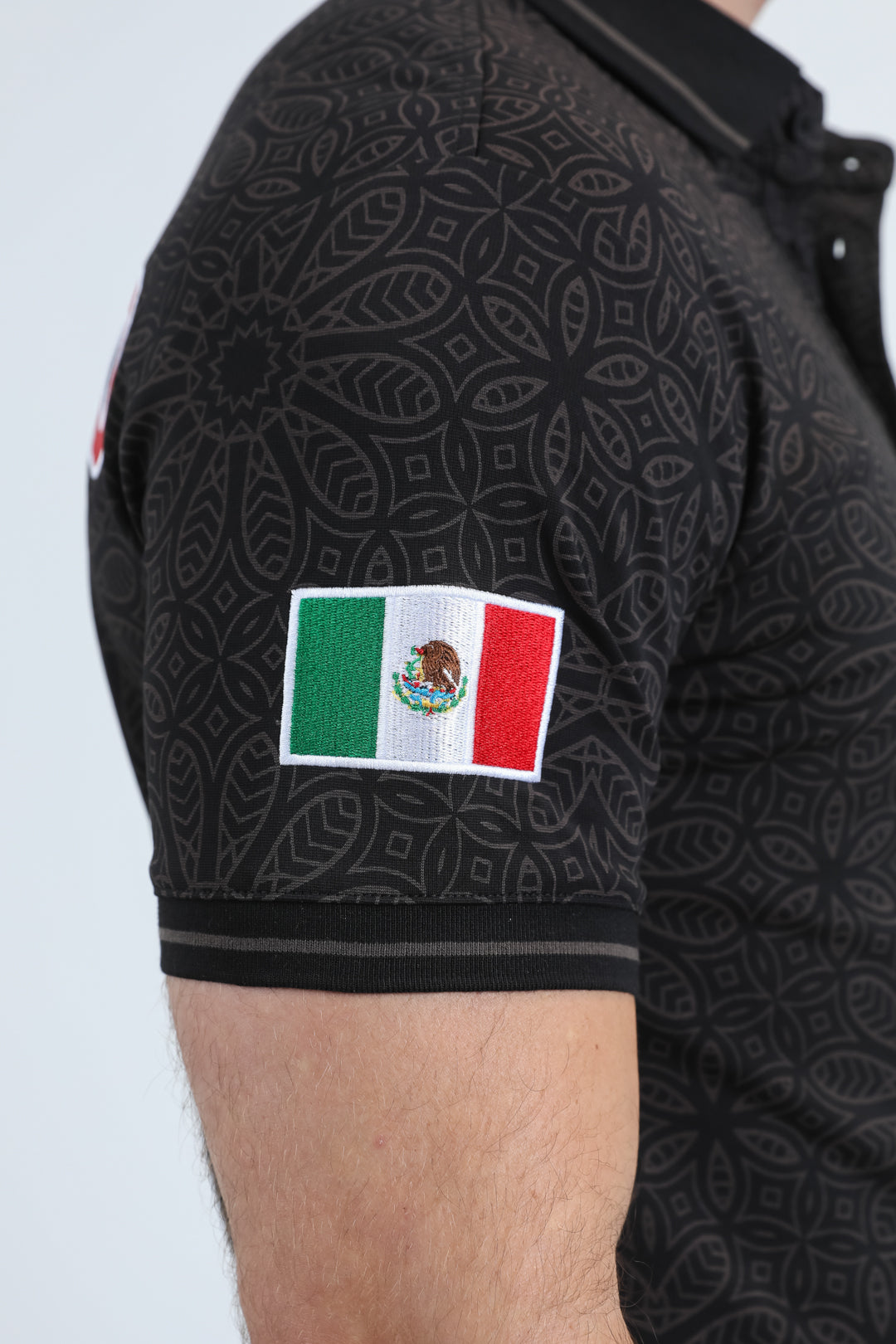 Mens Modern Fit Stretch Cotton Black Polo