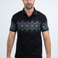 Mens Modern Fit Stretch Cotton Black Polo