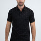 Mens Modern Fit Stretch Cotton Black Polo