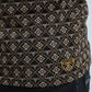 Mens Modern Fit Stretch Cotton Black Polo with Aztec Print