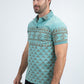 Mens Modern Fit Stretch Cotton Blue Polo