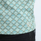 Mens Modern Fit Stretch Cotton Blue Polo with Aztec Print