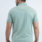 Mens Modern Fit Stretch Cotton Blue Polo with Aztec Print