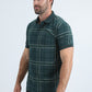 Mens Modern Fit Stretch Cotton Green Polo
