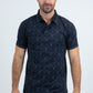 Mens Modern Fit Stretch Cotton Navy Polo