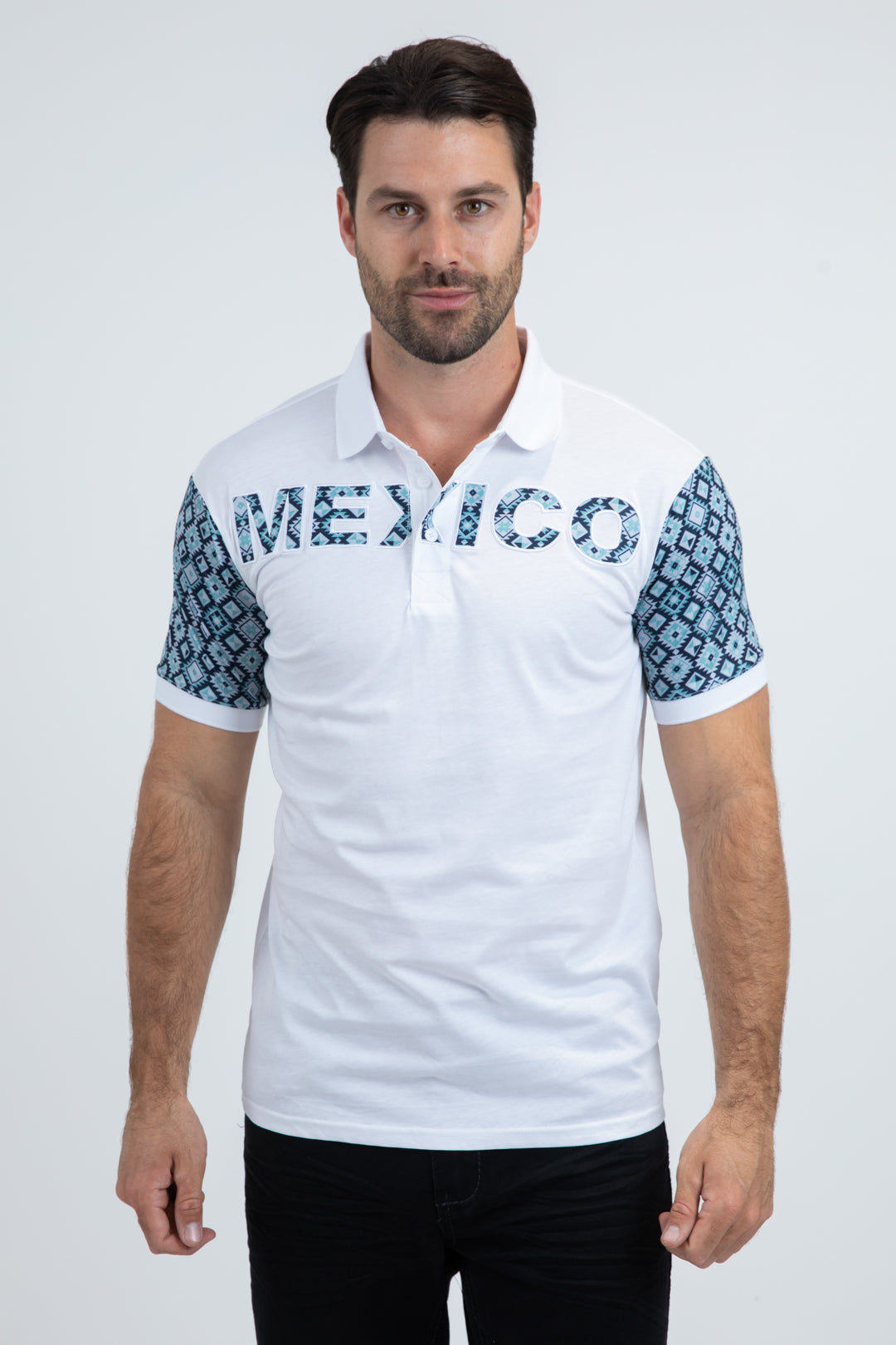 Mens Modern Fit Stretch Cotton White Polo