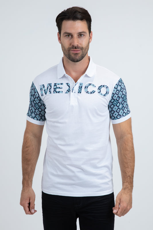 Mens Modern Fit Stretch Cotton White Polo