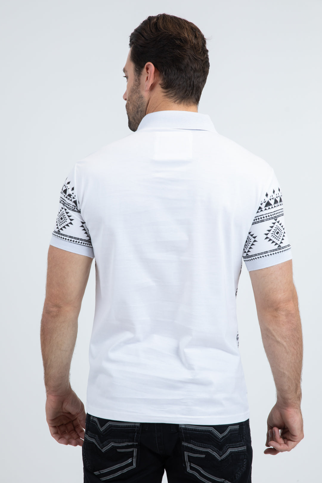 Mens Modern Fit Stretch Cotton White Polo