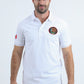 Mens Modern Fit Stretch Cotton White Polo