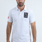 Mens Modern Fit Stretch Cotton White Polo