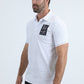 Mens Modern Fit Stretch Cotton White Polo