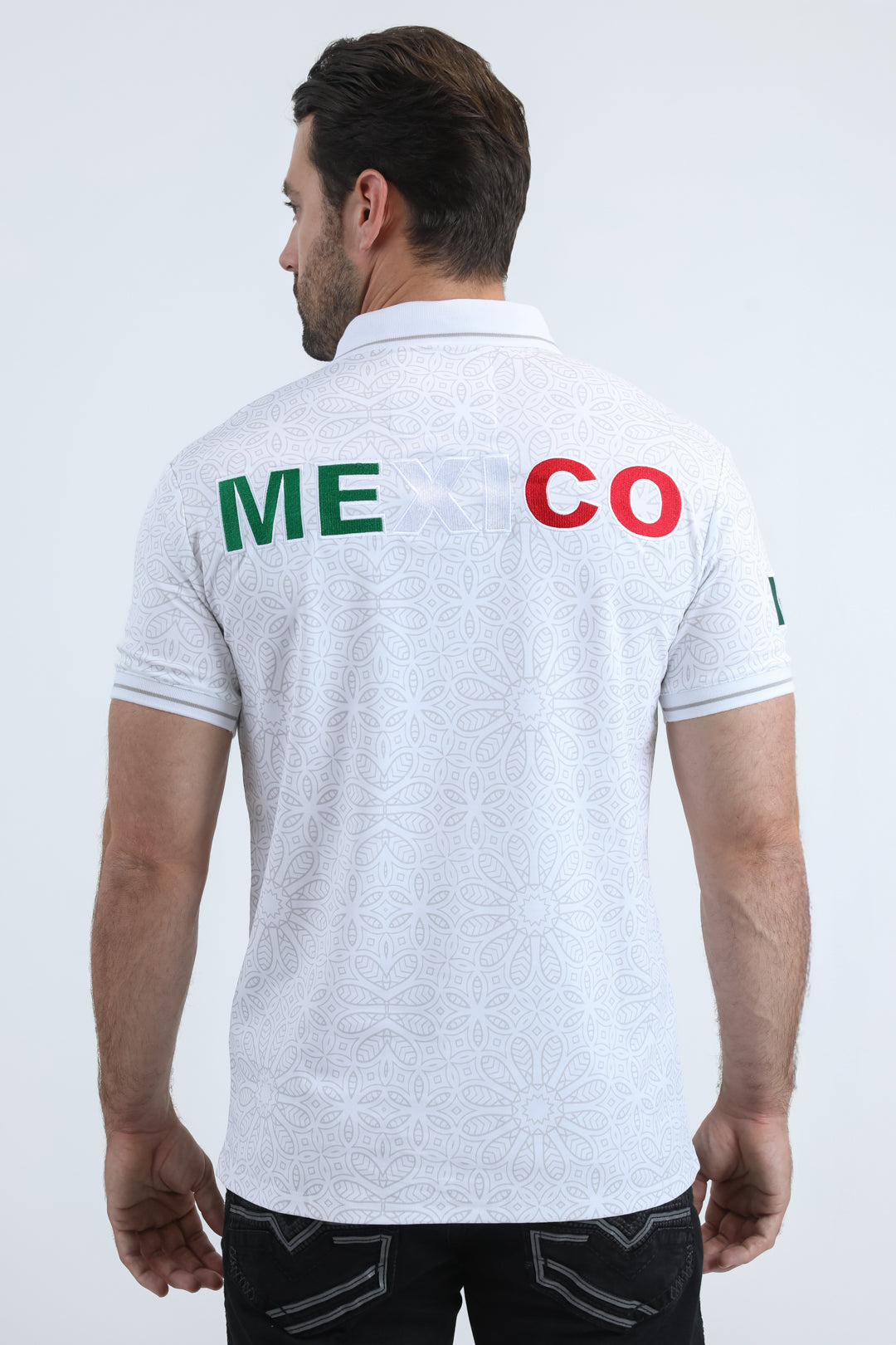 Mens Modern Fit Stretch Cotton White Polo