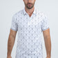 Mens Modern Fit Stretch Cotton White Polo