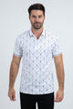 Mens Modern Fit Stretch Cotton White Polo