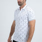 Mens Modern Fit Stretch Cotton White Polo