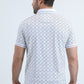 Mens Modern Fit Stretch Cotton White Polo with Aztec Print