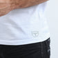 Mens Modern Fit Stretch Cotton White Polo with Aztec Print