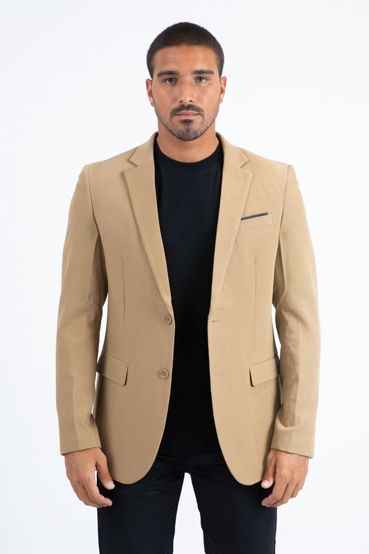 Mens Modern Fit Stretch Date Night Brown Blazer