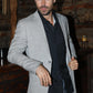 grey modern fit stretch blazer men platini front