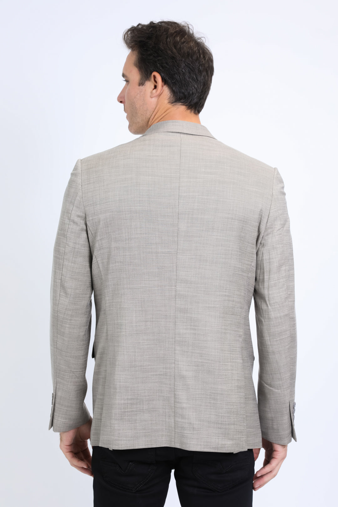 Mens Modern Fit Stretch Date Night Khaki Blazer