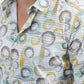 Mens Modern Fit Stretch Foil Fashion Beige Shirt