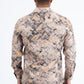 Beige Modern Fit Stretch Foil Fashion Shirt Men