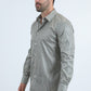 Mens Modern Fit Stretch Foil Fashion Beige Shirt