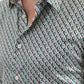 Mens Modern Fit Stretch Foil Fashion Beige Shirt