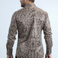 Mens Modern Fit Stretch Foil Fashion Beige Shirt