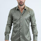 Mens Modern Fit Stretch Foil Fashion Beige Shirt