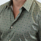 Mens Modern Fit Stretch Foil Fashion Beige Shirt