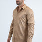 Mens Modern Fit Stretch Foil Fashion Beige Shirt