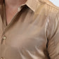 Mens Modern Fit Stretch Foil Fashion Beige Shirt