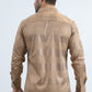 Mens Modern Fit Stretch Foil Fashion Beige Shirt
