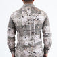 Beige Modern Fit Stretch Foil Fashion Shirt Men