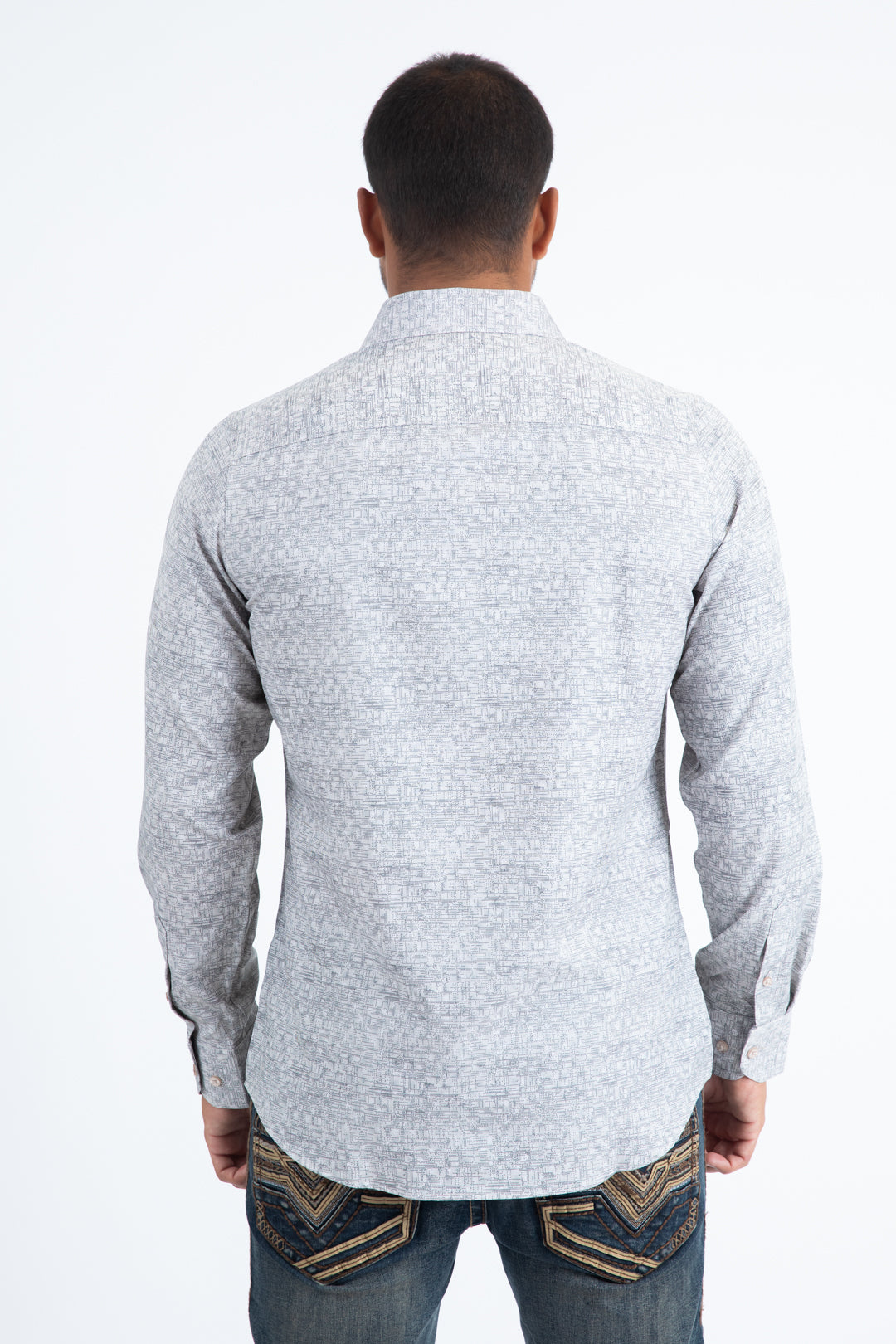 Mens Modern Fit Stretch Foil Fashion Beige Shirt